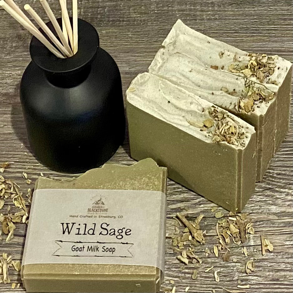 Wild Sage Goat Milk Soap Bar with Green Sea Clay