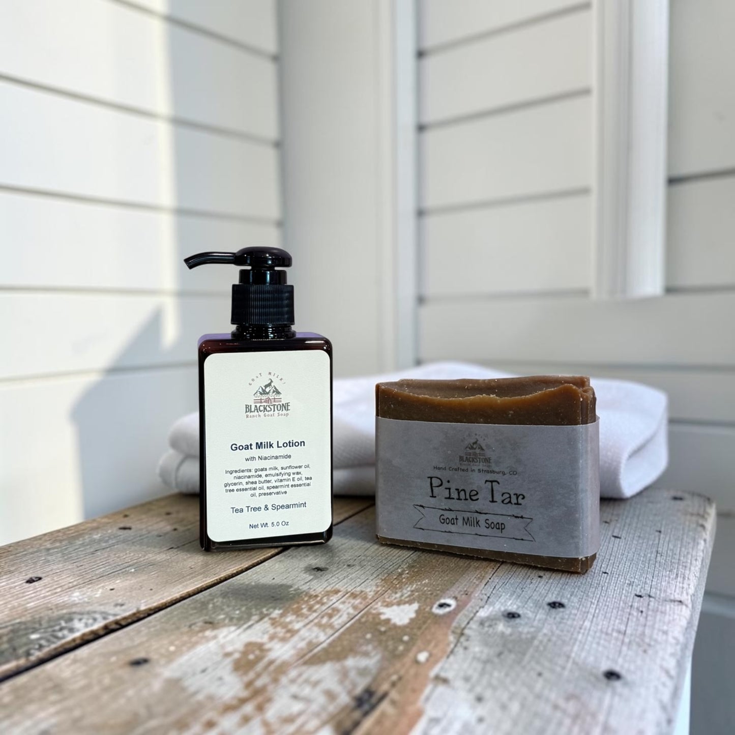 Tea Tree + Spearmint Goat Milk + Pine Tar Soap & Lotion Bundle