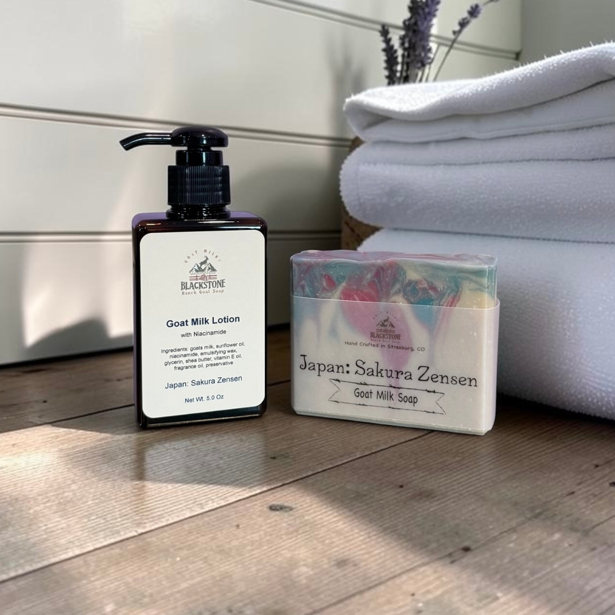 Japan: Sakura Zensen Goat Milk Soap & Lotion Bundle