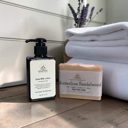 Australian Sandalwood Goat Milk Soap & Lotion Bundle
