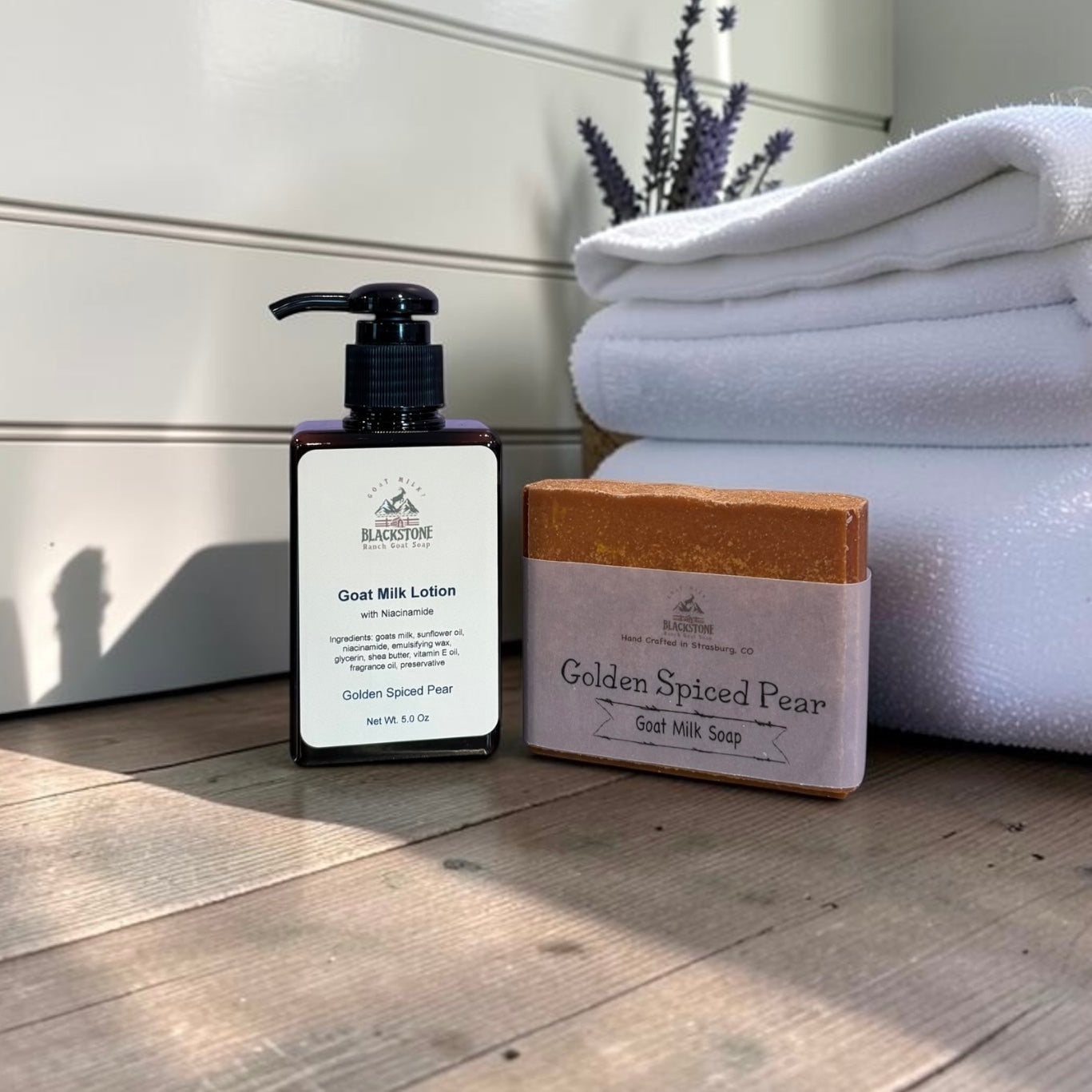 Golden Spiced Pear Goat Milk Soap & Lotion Set