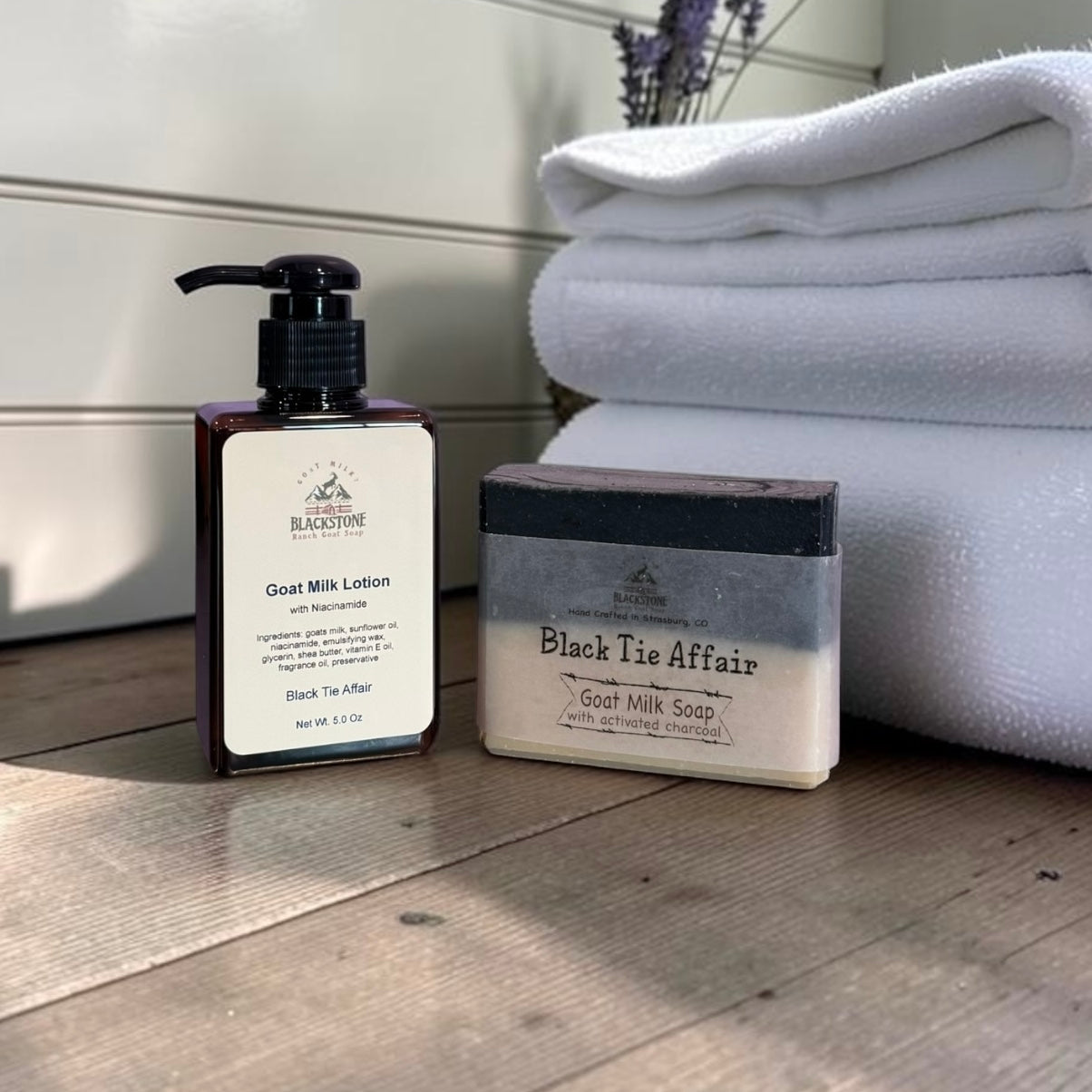 Black Tie Affair Goat Milk Soap & Lotion Bundle