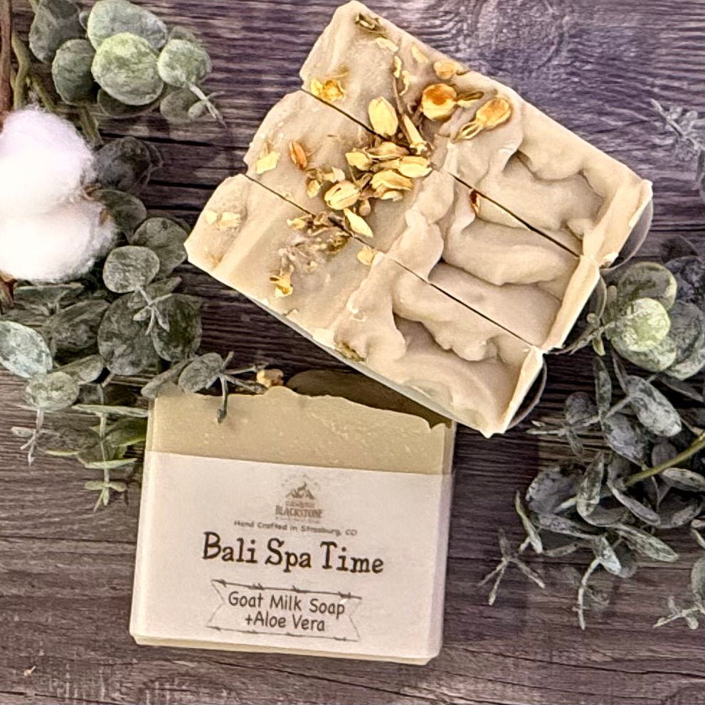 Bali Spa Time Aloe Vera Goat Milk Soap Bar with Green Sea Clay