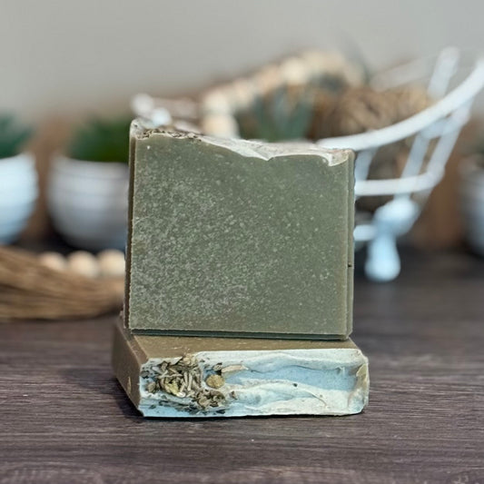 Wild Sage Goat Milk Soap Bar with Green Sea Clay
