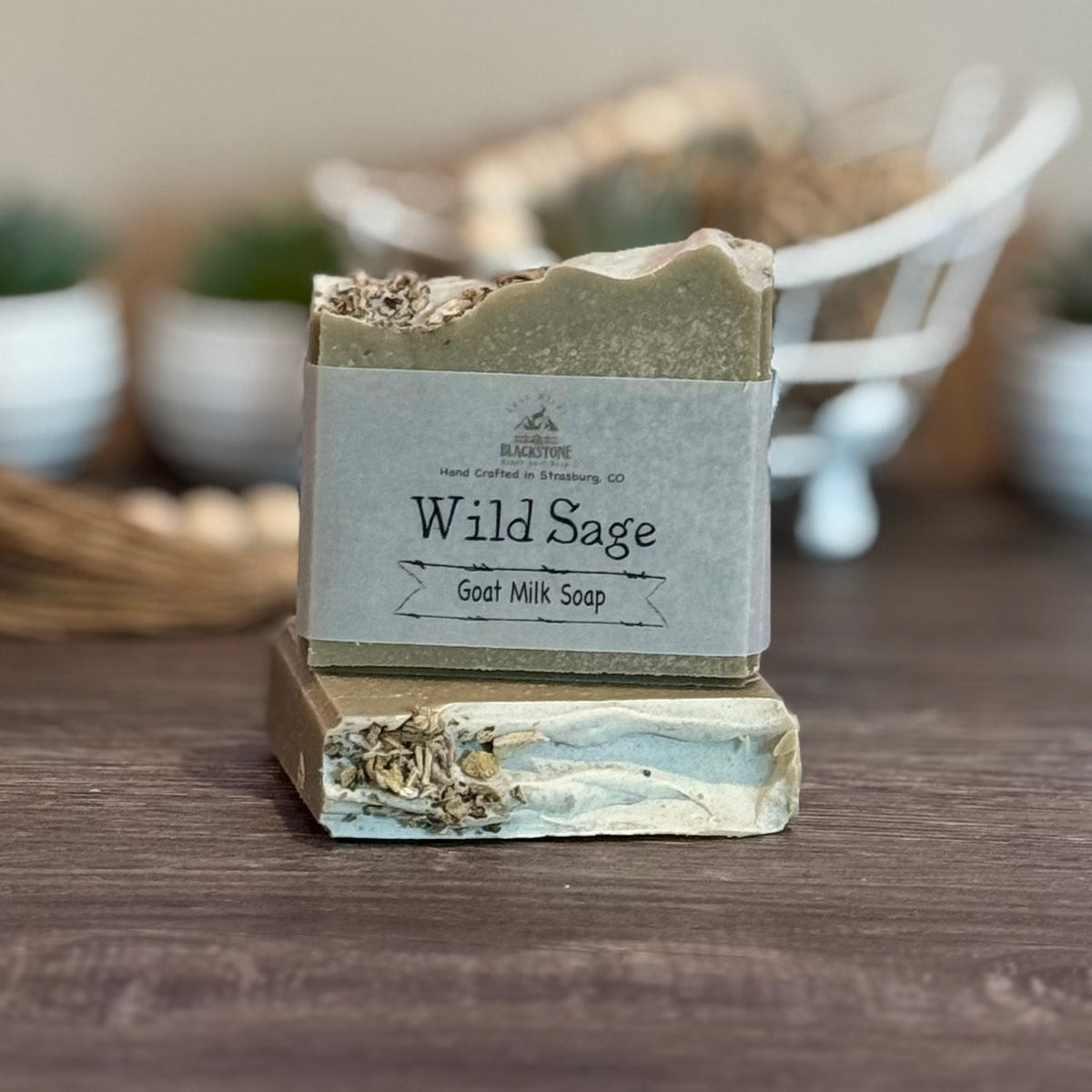 Wild Sage Goat Milk Soap Bar with Green Sea Clay