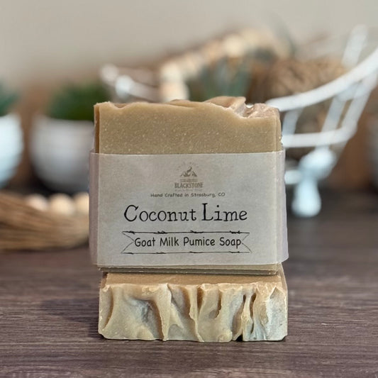 Coconut Lime Goat Milk Exfoliating Bar Soap with Lava Ash