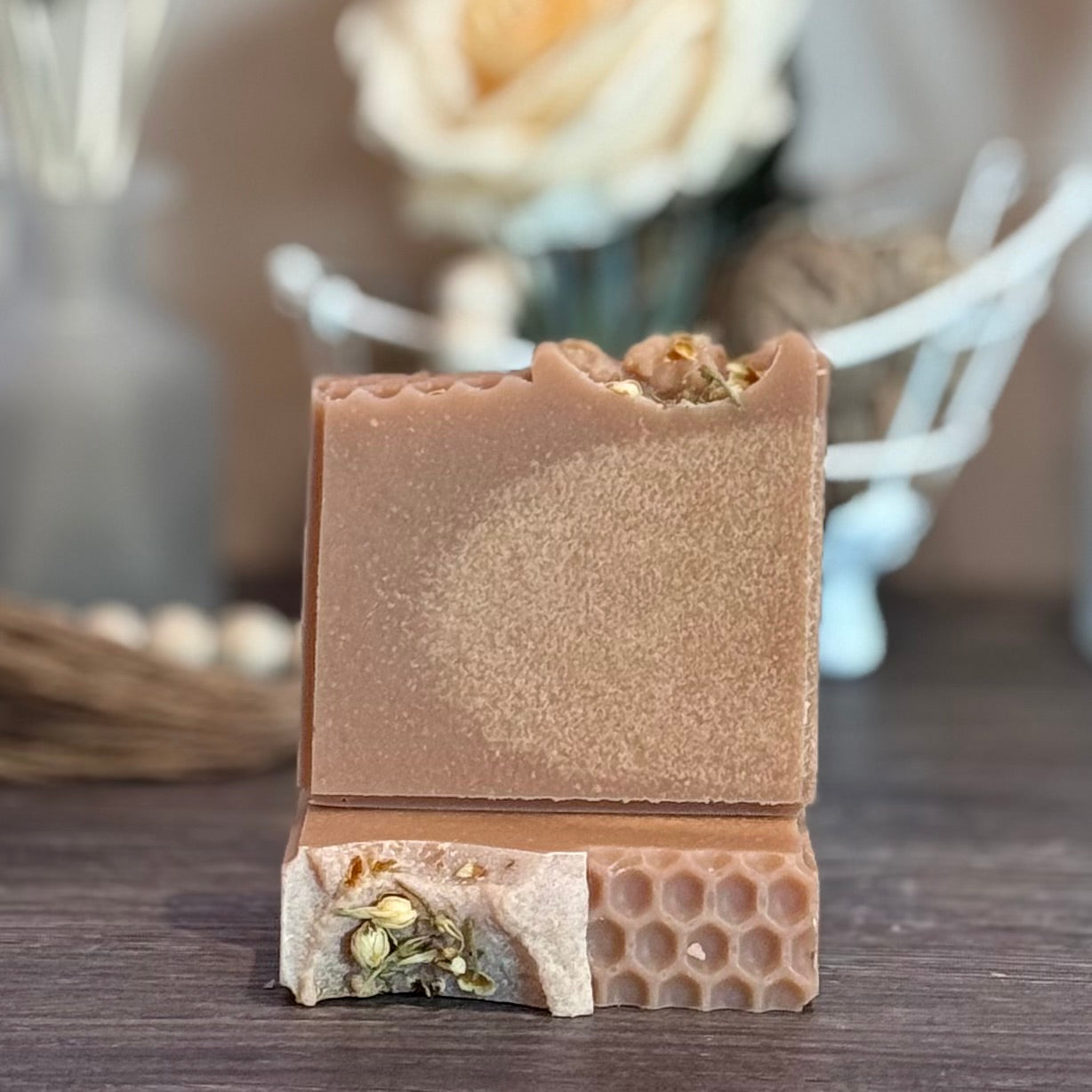 Peony Goat Milk Soap Bar made with Honey