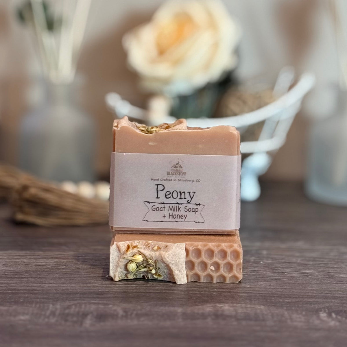 Peony Goat Milk Soap Bar made with Honey