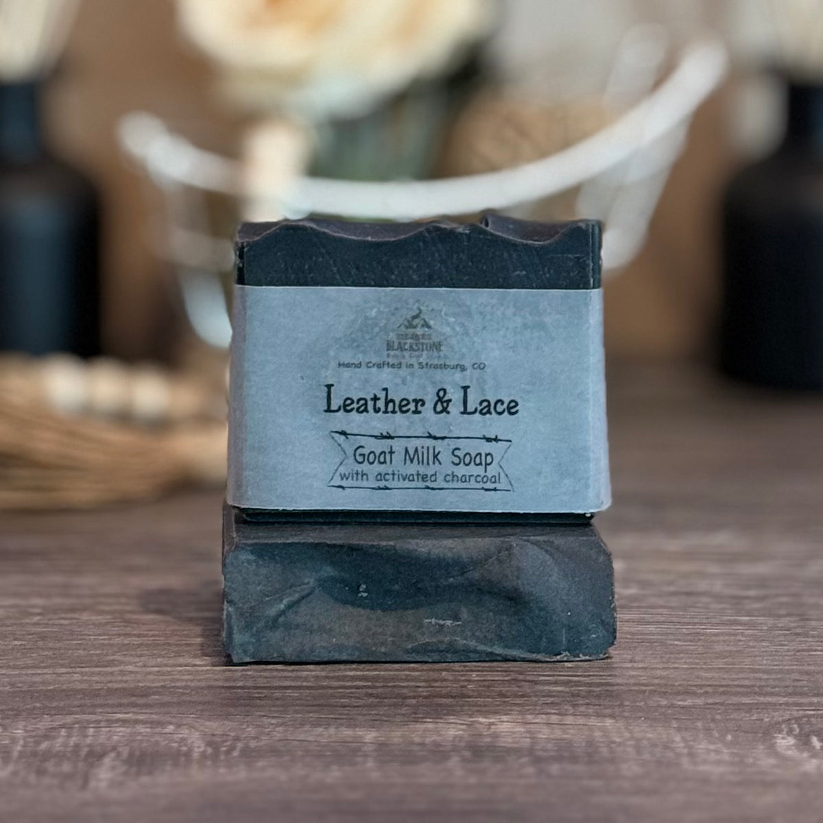 Leather & Lace Goat Milk Soap Bar with Activated Charcoal