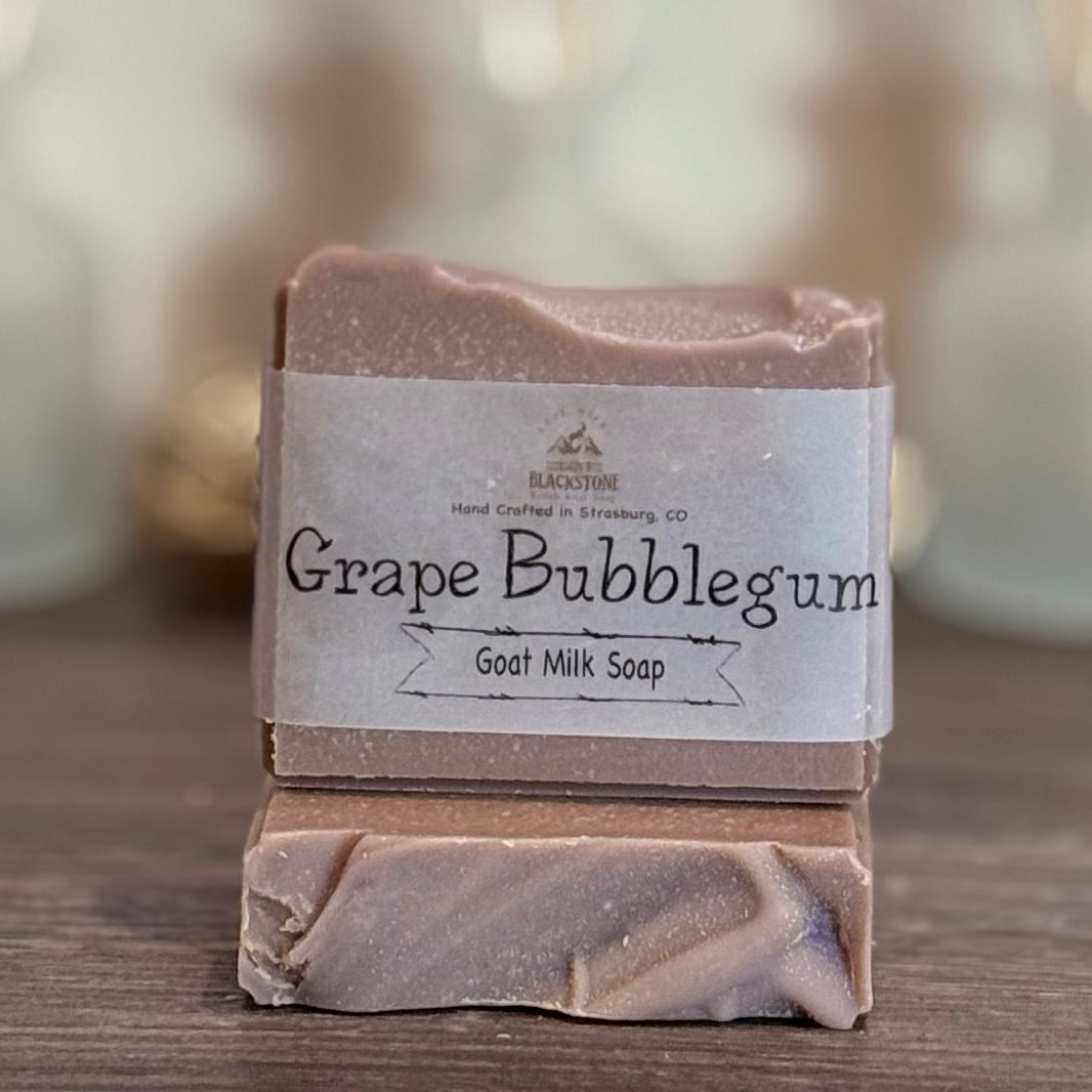Grape Bubblegum Goat Milk Soap Bar