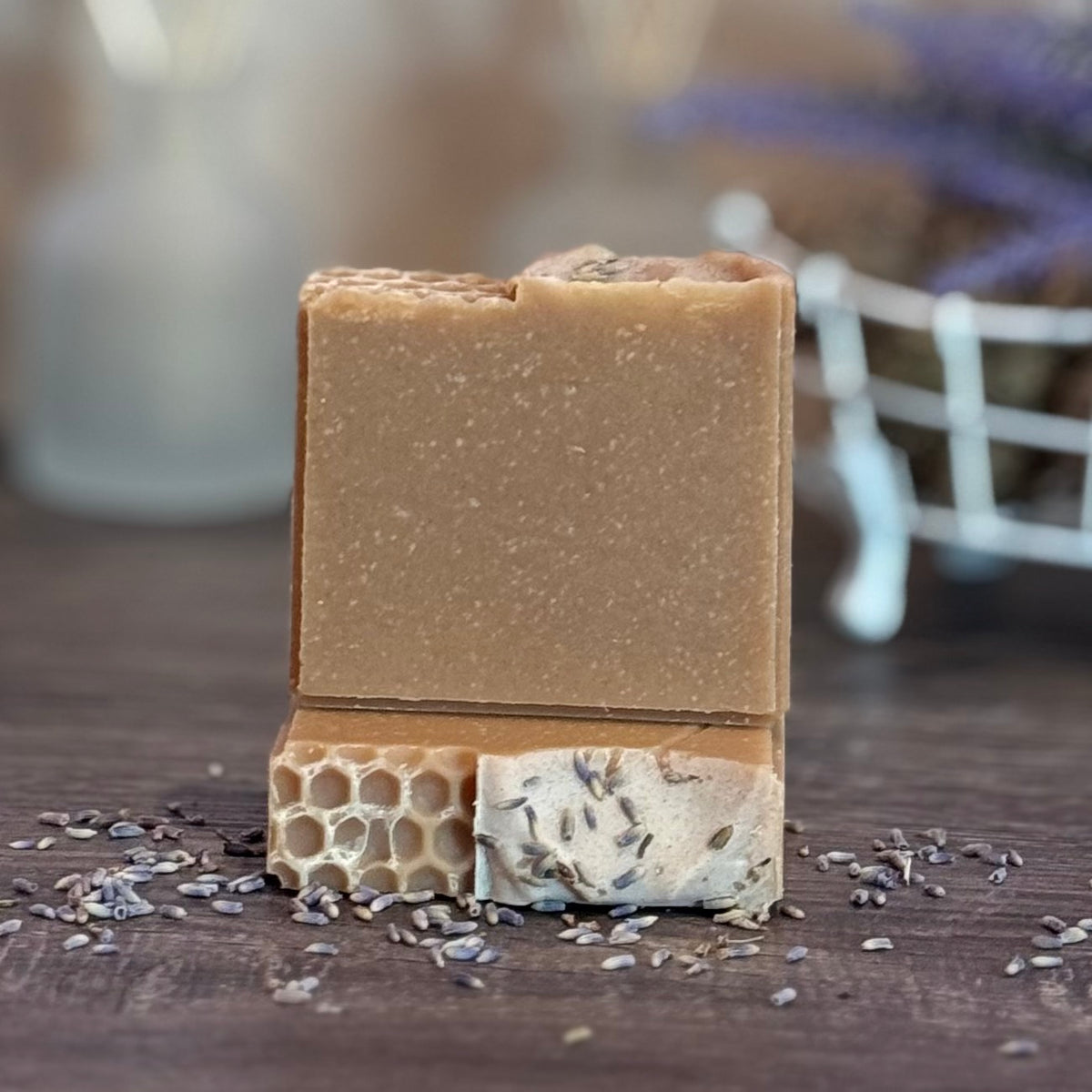Lavender & Honey Scented Goat Milk Soap Bar with Honey