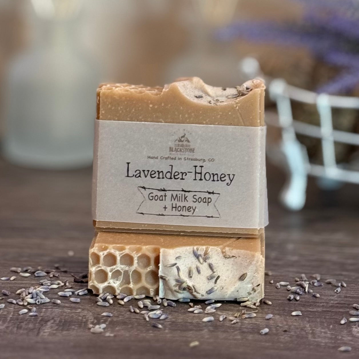 Lavender & Honey Scented Goat Milk Soap Bar with Honey