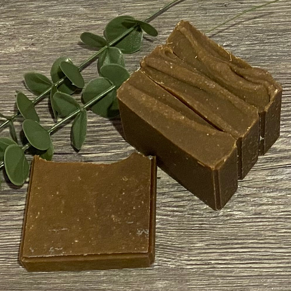 Tea Tree + Spearmint Essential Oil Goat Milk Soap Bar made with Pine Tar