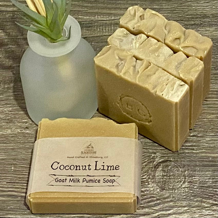 Coconut Lime Goat Milk Exfoliating Bar Soap with Lava Ash