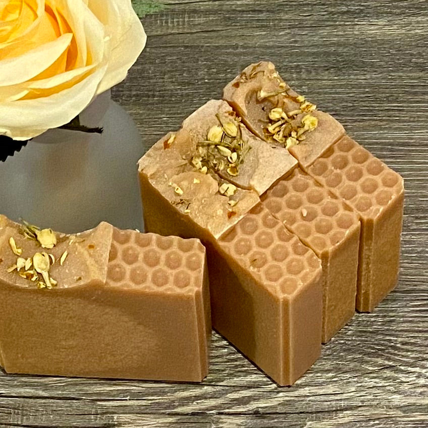 Peony Goat Milk Soap Bar made with Honey