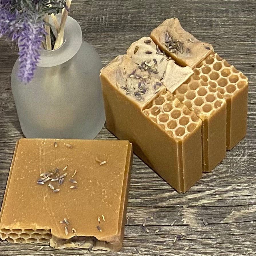 Lavender & Honey Scented Goat Milk Soap Bar with Honey