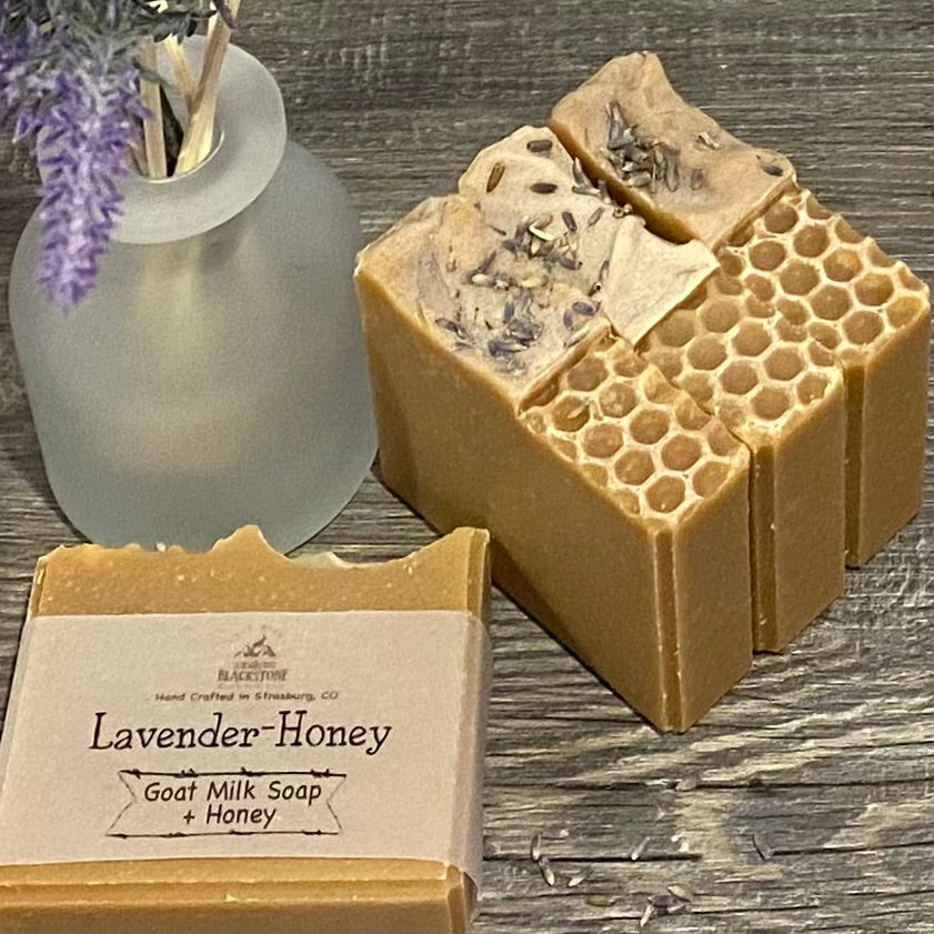 Lavender & Honey Scented Goat Milk Soap Bar with Honey