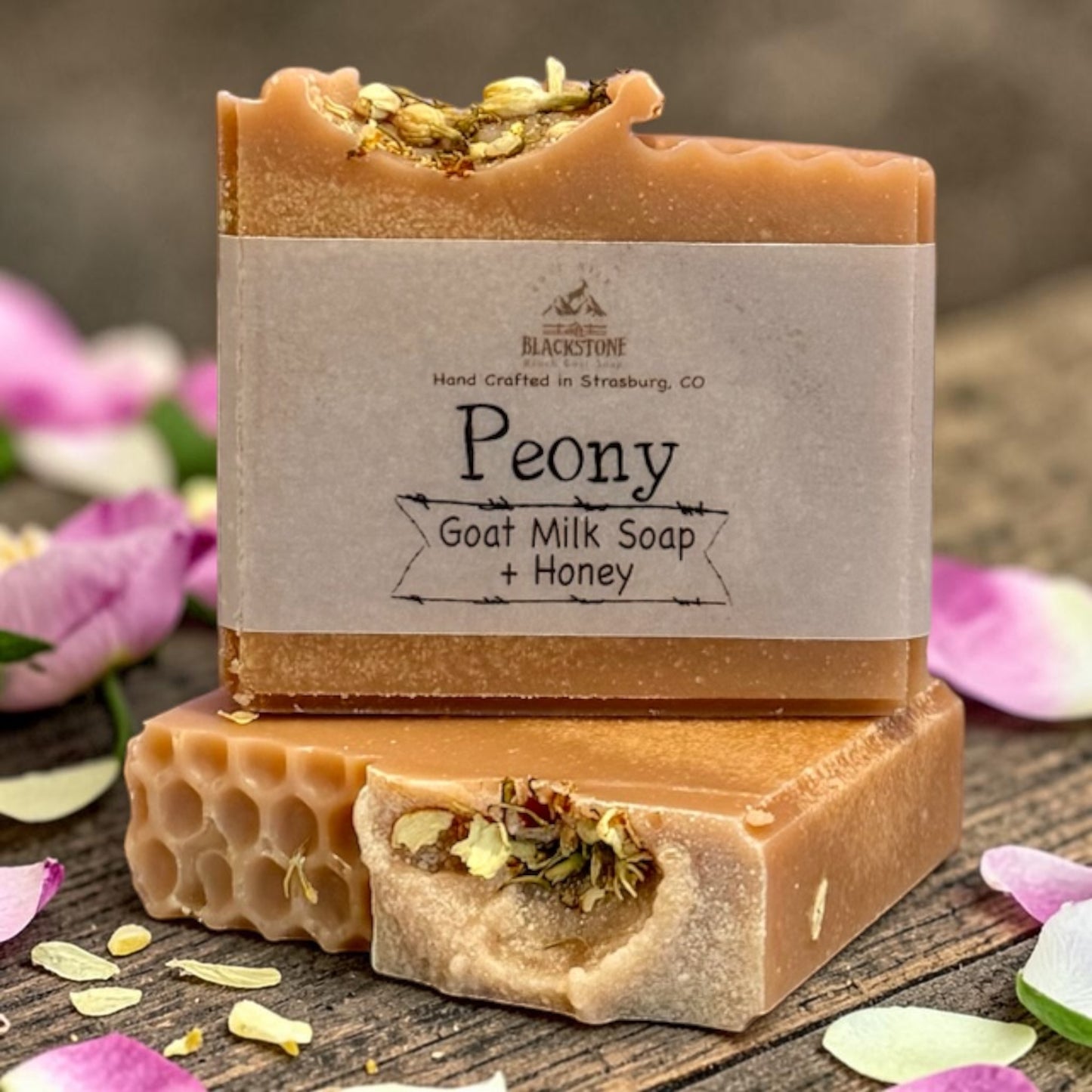 Peony Goat Milk Soap made with Honey